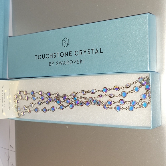 Touchstone Crystal Jewelry - Touchstone Crystal Chenelle Necklace, Crystal Aurore Boreale